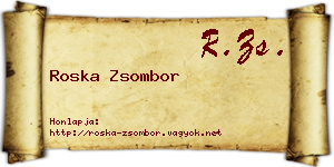 Roska Zsombor névjegykártya